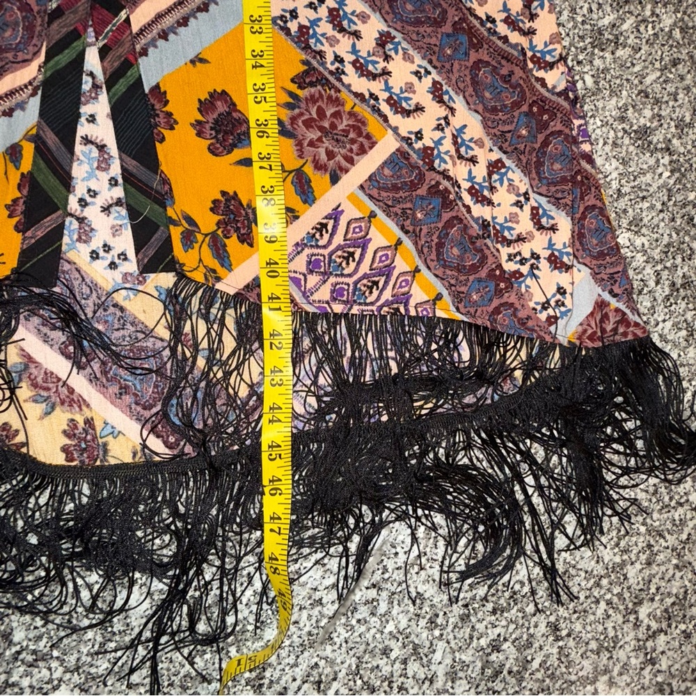 ODDY Bohemian button up long sleeve fringe Dress duster cardigan small S free - Picture 9 of 16